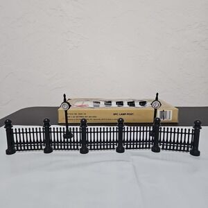 Lot of Christmas Village Black Fence Lamp Posts Hanging Lamps Traditional